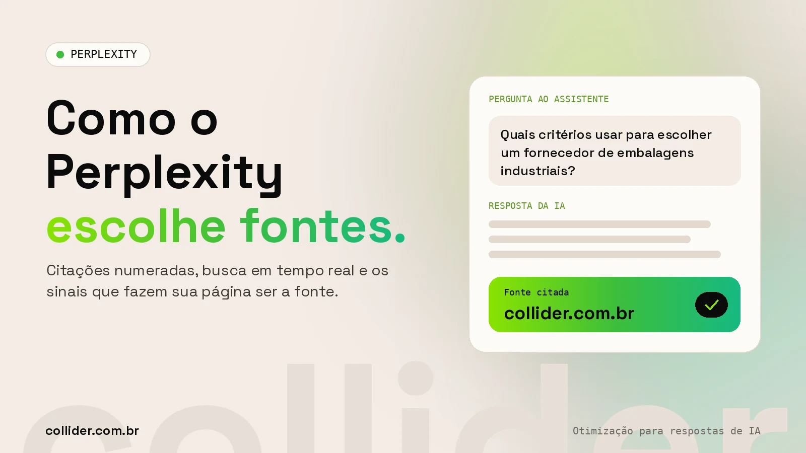 Como o Perplexity escolhe as fontes: assistente de IA com citação numerada para a Collider